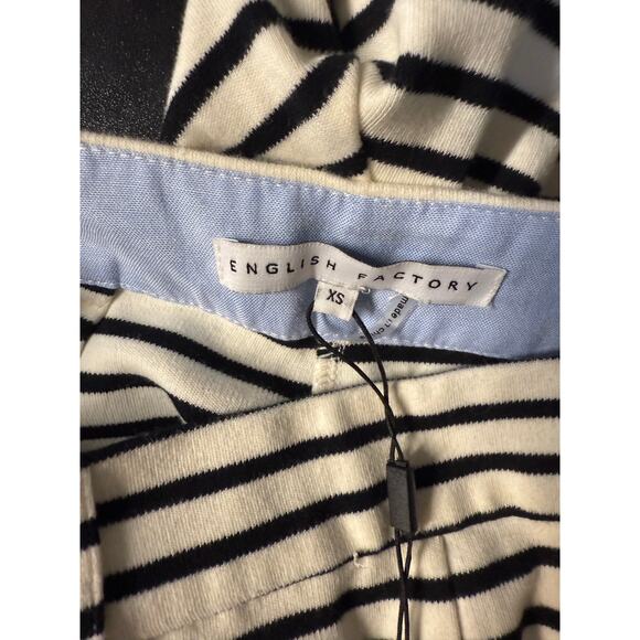 english factory high waist white black stripe short size xs - Picture 4 of 7